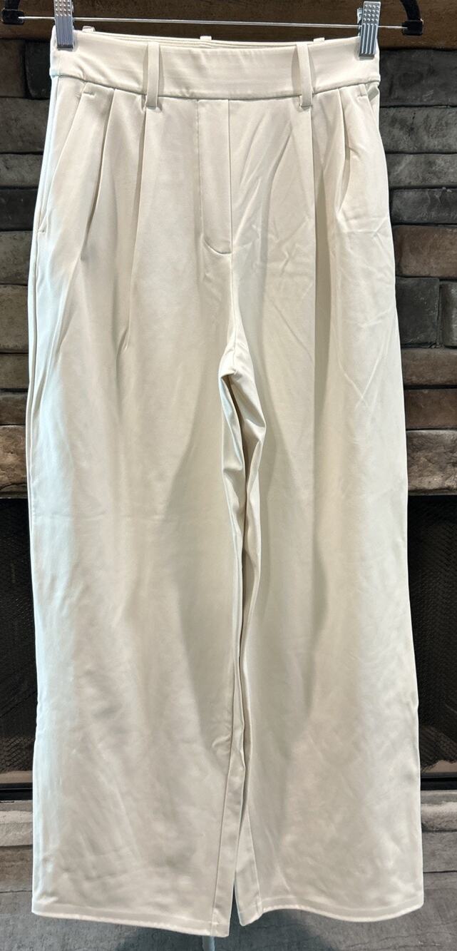Women’s LULULEMON Daydrift High Rise Wide Leg Ivory Trousers Size XS *A1